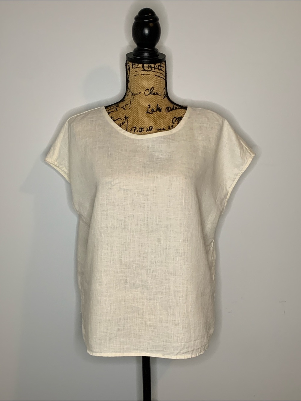 Everlane Relaxed Linen Scoop Neck Top in Cream